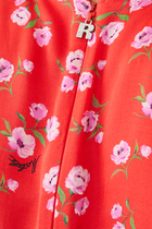 فستان ثوريانيا قصير بياقة V ونقشة زهور